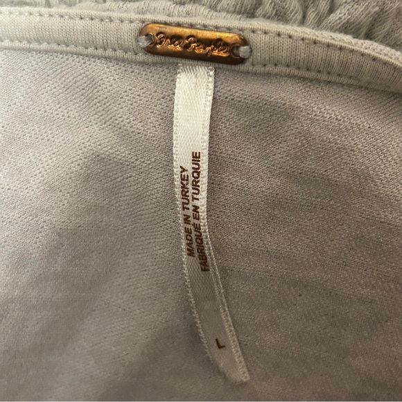 Free People Gray Sleeveless V-Neck Drop Waist Mini Oversized Dress Textured - Picture 12 of 12